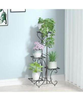 4 Tier Plant Stand Outdoor Garden Metal Flower Display Rack Shelf Home Decor