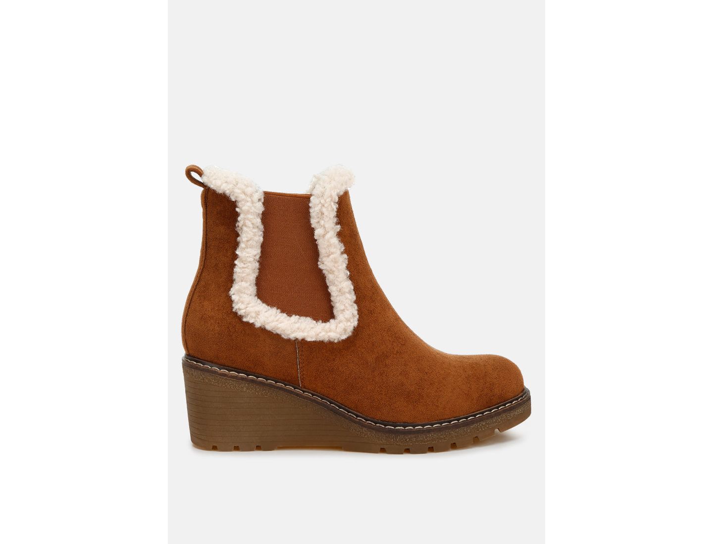 Женские ботинки London Rag Thunderhoof Faux Fur Lined Chelsea, цвет: Бежевый / Хаки — фото 3