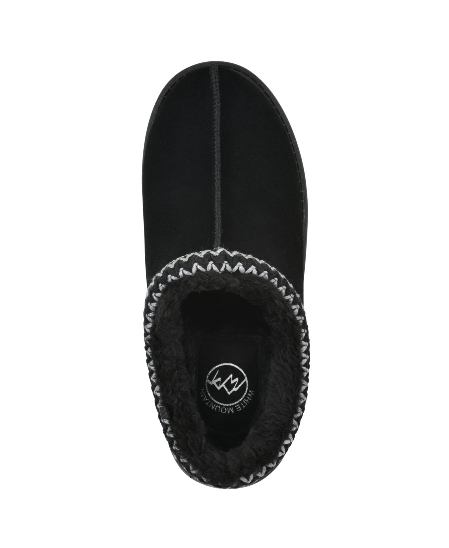 Женские сабо White Mountain Iceberg Leather Clog Slippers, цвет: Чёрный замшевый — фото 3