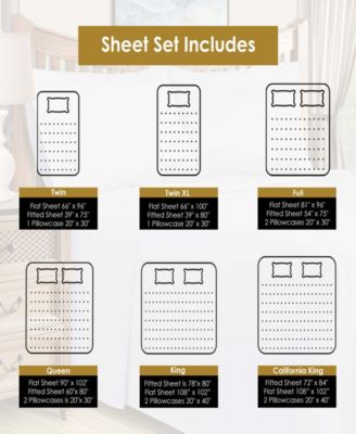 800 Thread Count Cotton 4 Piece Solid Deep Pocket Bed Sheet Set, King