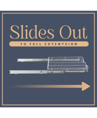 Pull Out Cabinet Organizer with Chrome Finish 17 x 21 In