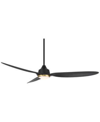 60" Revere Indoor Outdoor Ceiling Fan 3 Blade Customize LED Remote Control Matte Black Finish Bedroom Patio Damp Rated