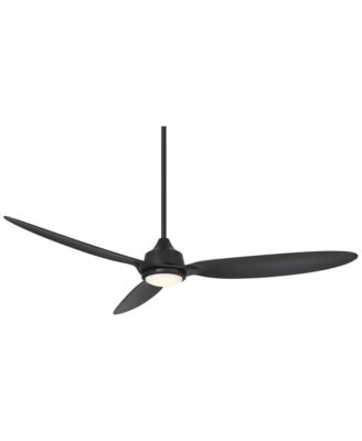 60" Revere Indoor Outdoor Ceiling Fan 3 Blade Customize LED Remote Control Matte Black Finish Bedroom Patio Damp Rated