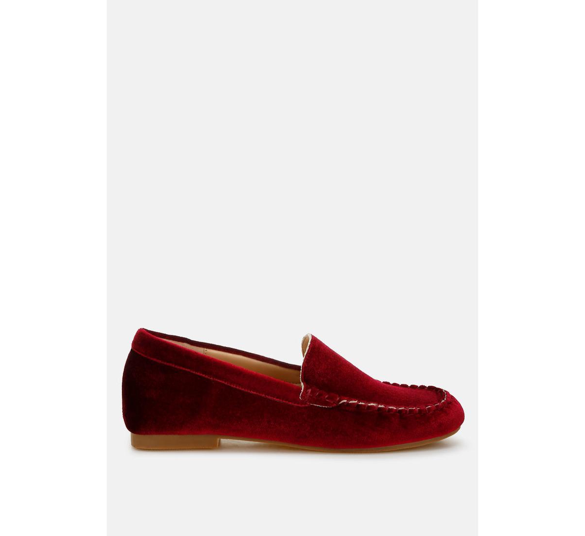 Rag & Co Robua Velvet Flat Loafers