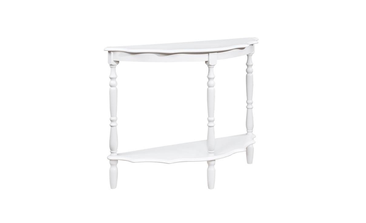 Slickblue 42'' Retro Circular Curved Half-Moon Console Table; Stylish Cloud Design with Open Shelf