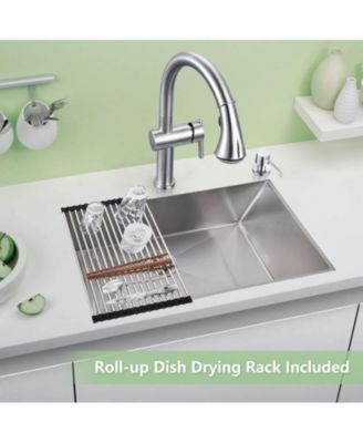 30 Inch Kitchen Sink for Single Bowl,Undermount Kitchen Sink Stainless Steel Sink 16 Gauge Kitchen Sinks with Accessories, Easy Drain