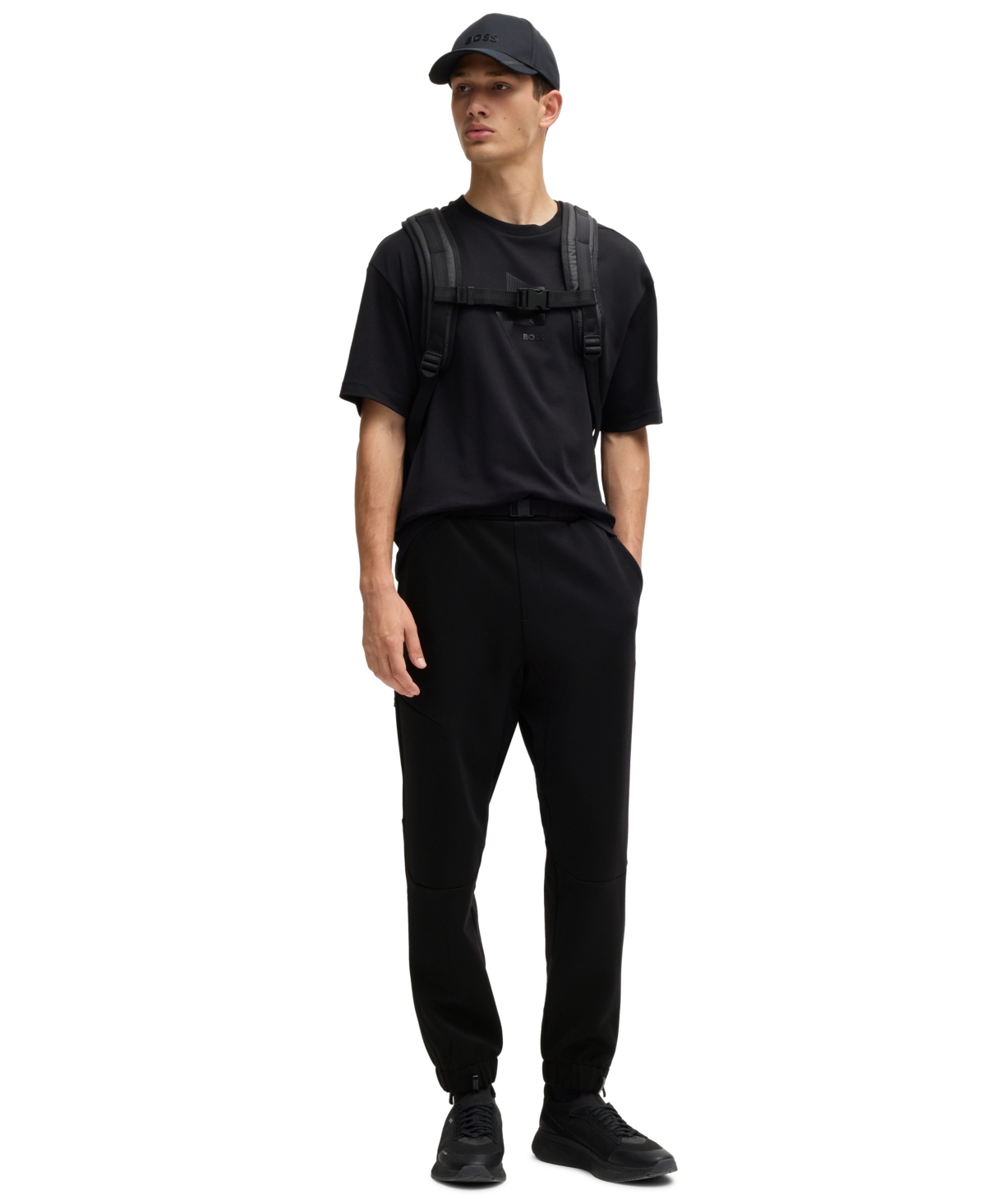 Hugo Boss Boss By  Men's Bonded-fleece Tracksuit Bottoms In Black