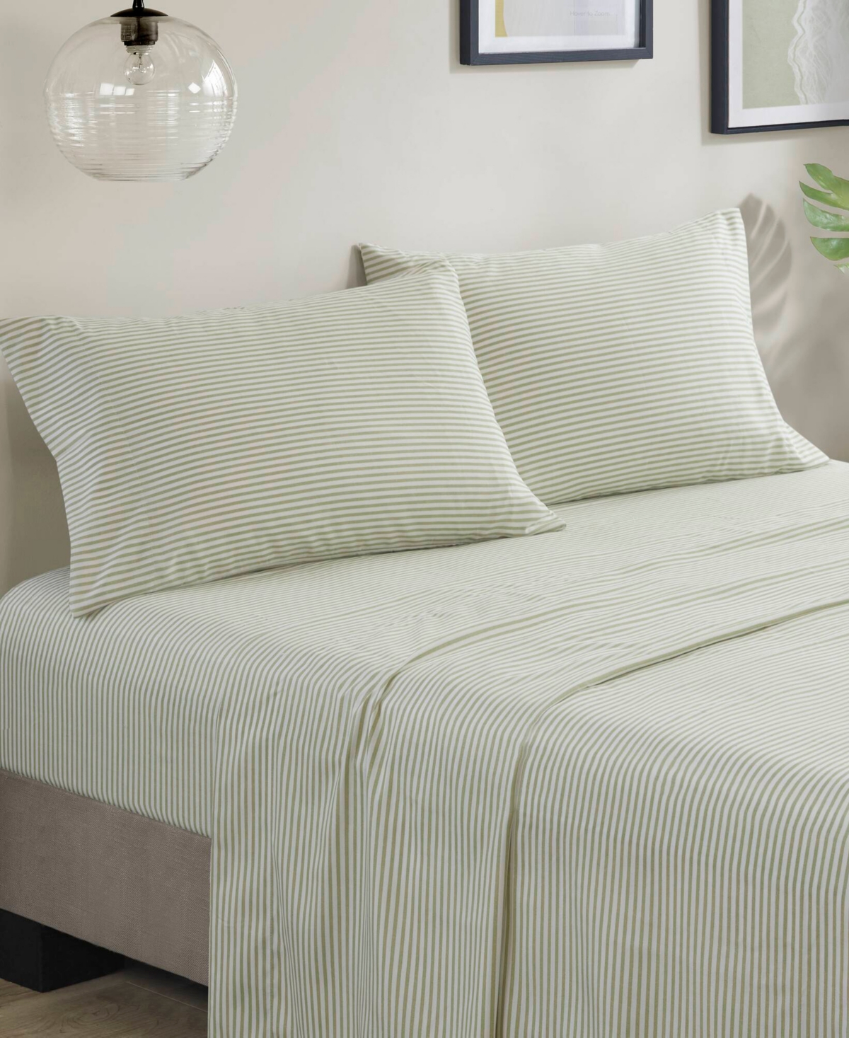 Shop Madison Park Essentials Jaxon Wide Stripe 7-pc. Comforter Set, California King In Green,grey