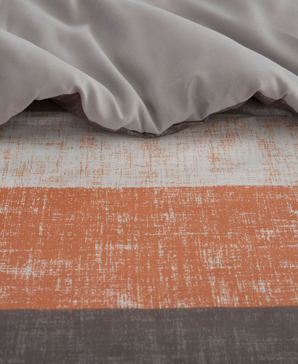 Madison Park Essentials Jaxon Wide Stripe 5-pc. Comforter Set, Twin In Coral,grey