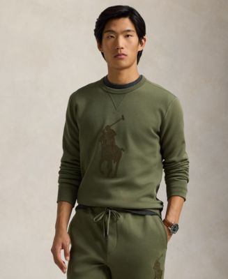 【在庫処分】 Ralph Polo Lauren Sweatshirt Double-Knit Leather-Pony Men's トップス