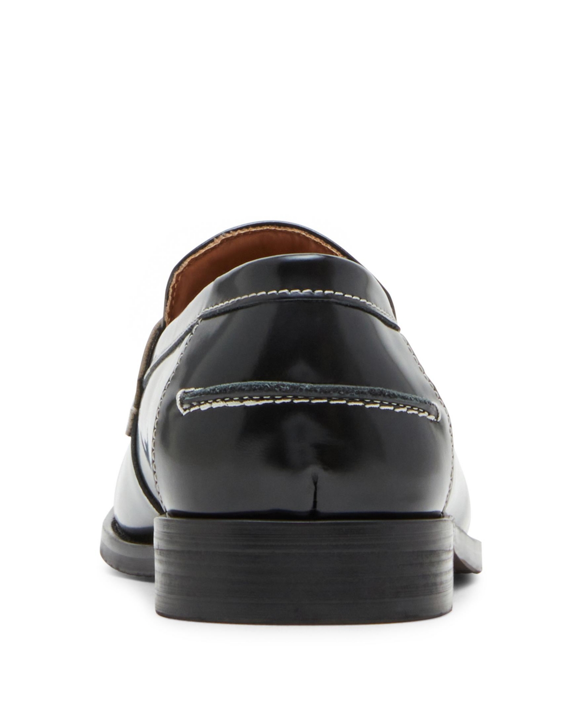 Steve Madden Men's Natan Penny Moc Toe Loafer In Black Leather