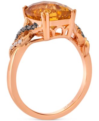 Citrine (4 ct. t.w.) & Diamond (1/10 ct. t.w.) Statement Ring in 14k Rose Gold