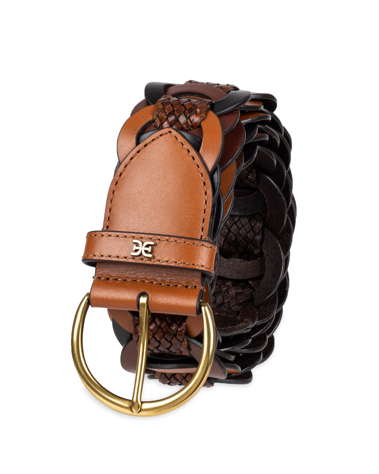 Women's Casual Woven Linked Genuine Leather Belt