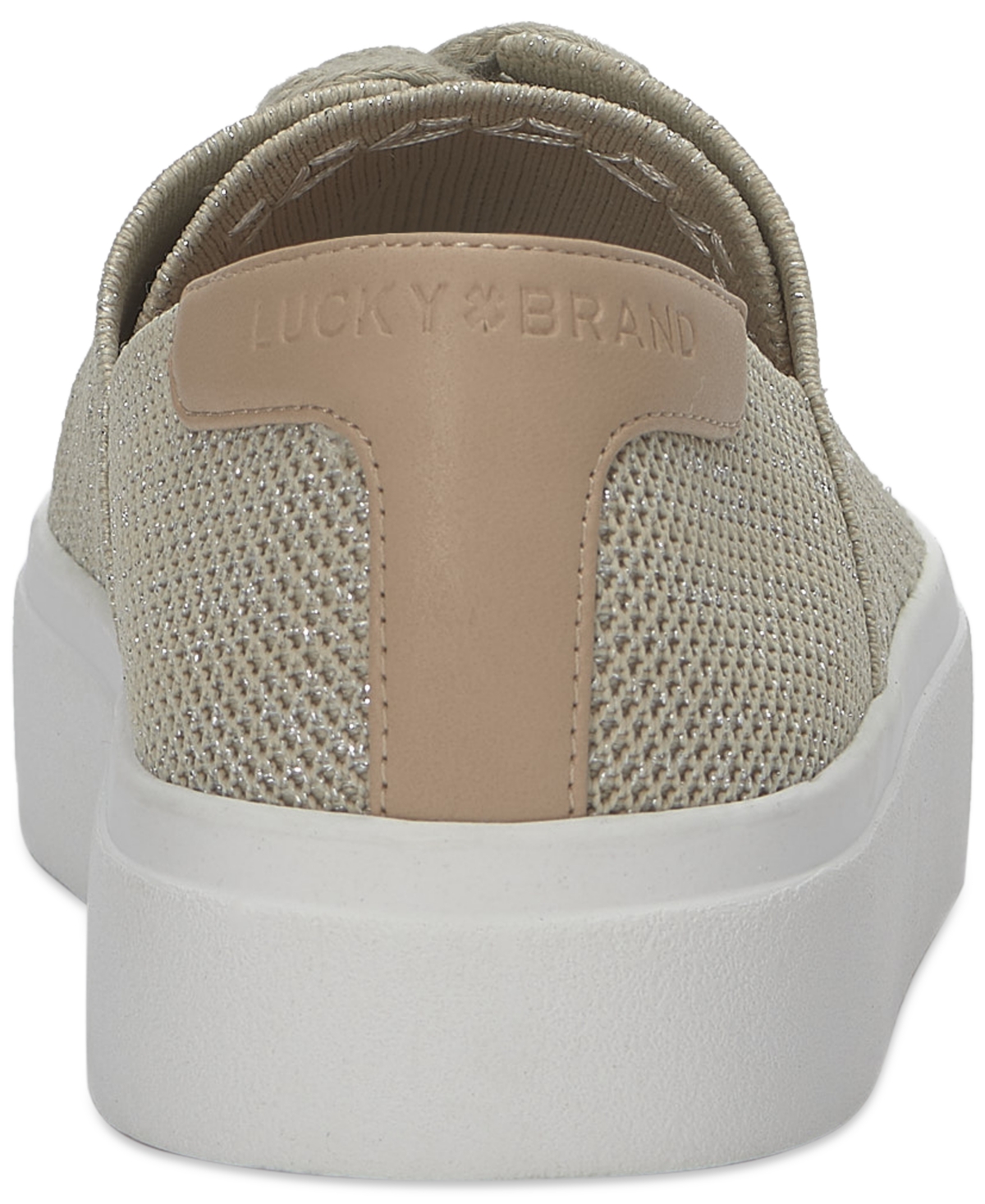 Shop Lucky Brand Women's Talena Knit Lace-up Sneakers In Natural Platinum Knit