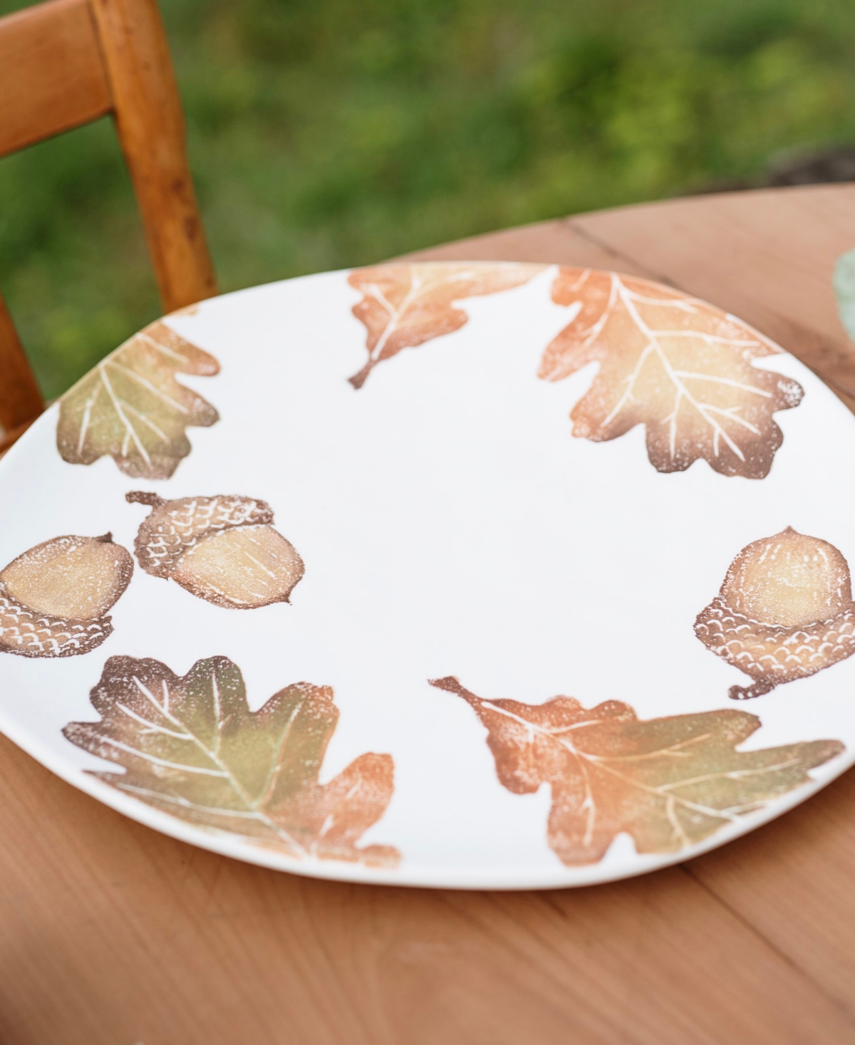 Vietri Autunno Acorns Oak Leaves Oblong Platter