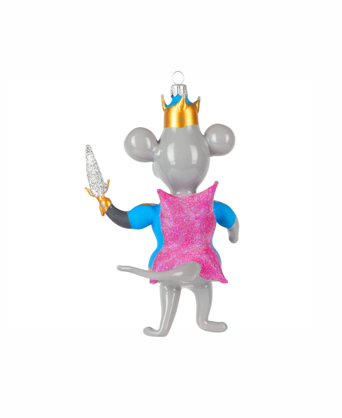 Vietri Nutcrackers Figural Mouse King Ornament In Blue