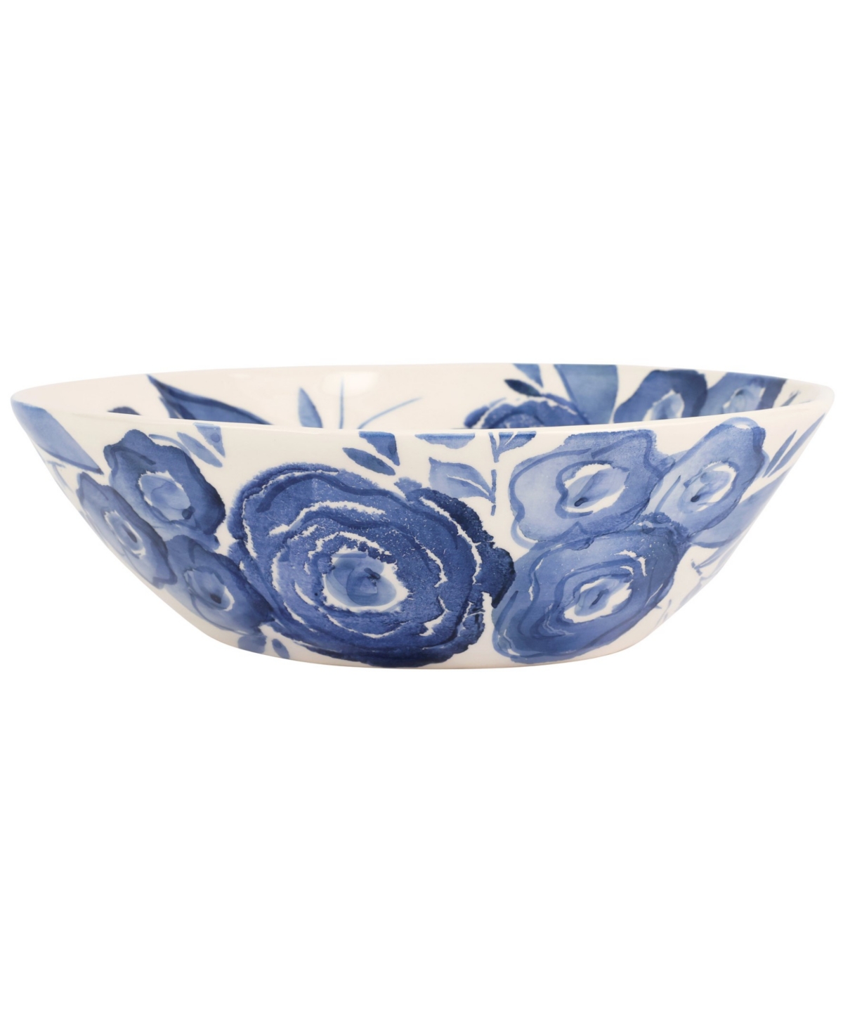 Vietri Camellia Shallow Serving Bowl In Blue