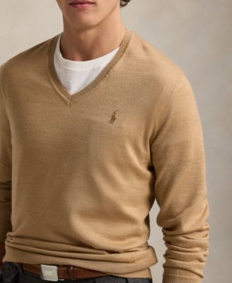Men's Washable Wool V-Neck Sweater