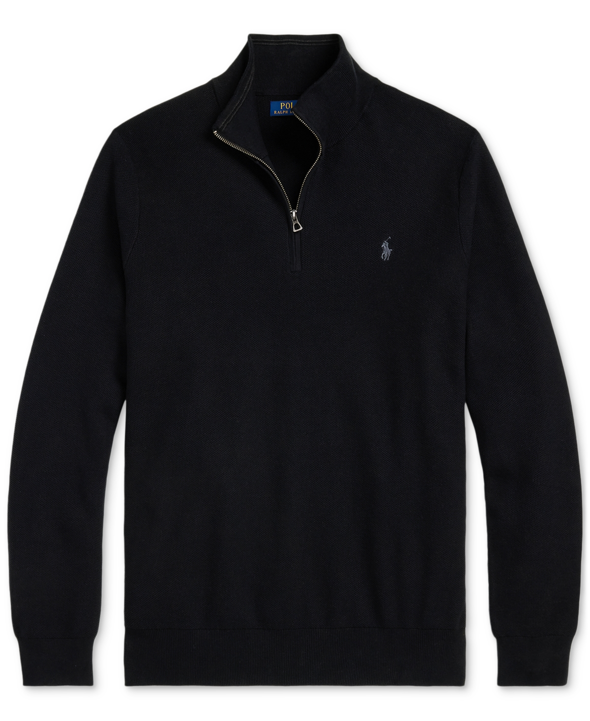 POLO RALPH LAUREN MEN'S BIG & TALL MESH-KNIT COTTON QUARTER-ZIP SWEATER