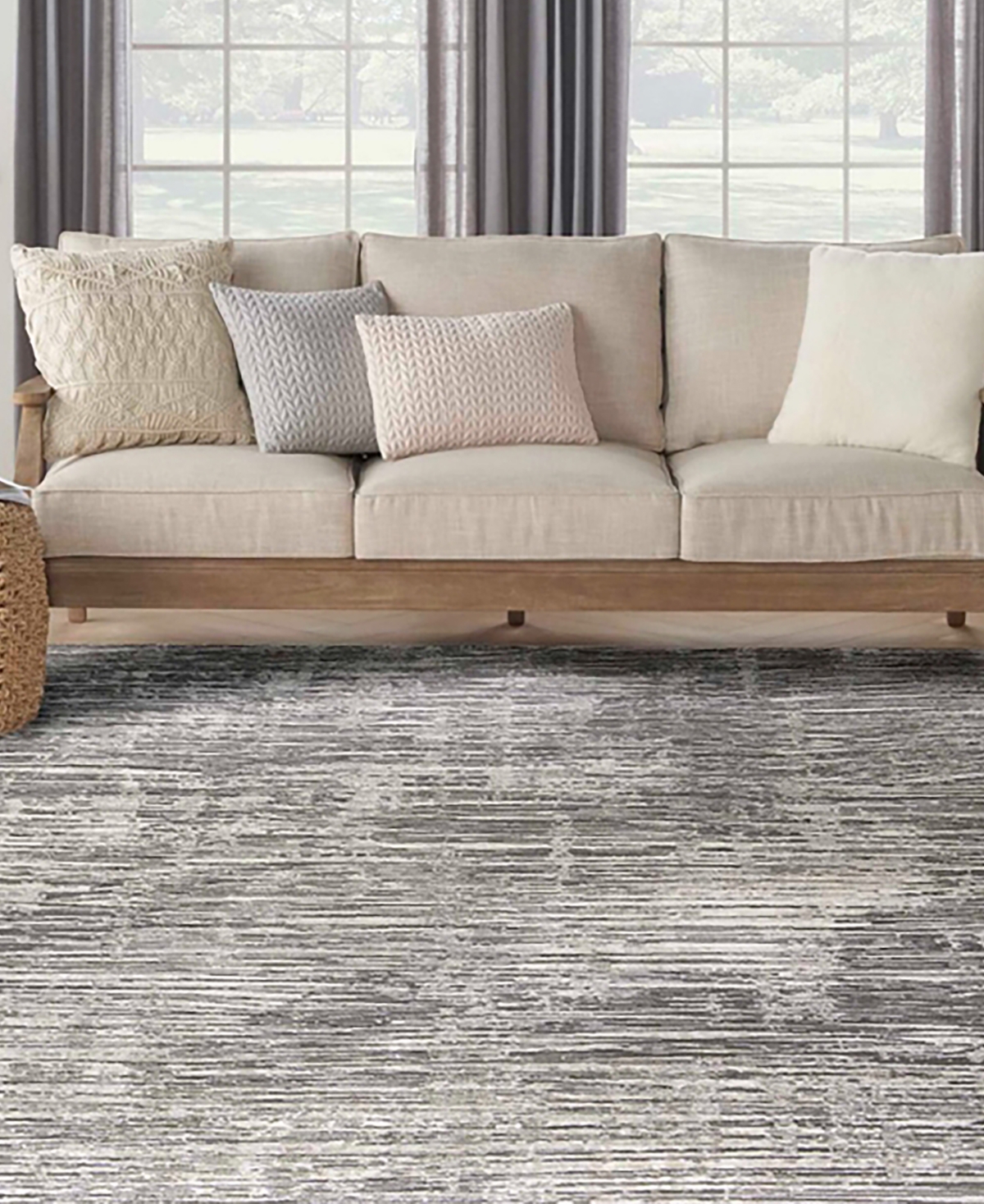 Nourison Home Trends Sut01 7'10"x9'10" Area Rug In Ivory,gray