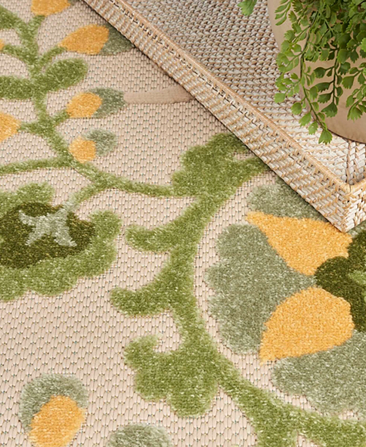 Nourison Home Aloha Alh17 2'3"x8' Runner Area Rug In Ivory,green