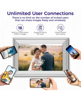 10.1" WiFi Frameo Digital Picture Frame - 32GB Built in Storage