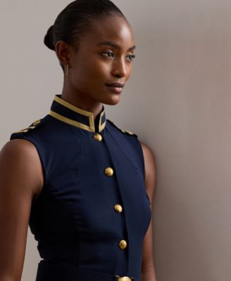 Lauren Ralph Lauren Women's Metallic-Trim Belted Georgette Gown