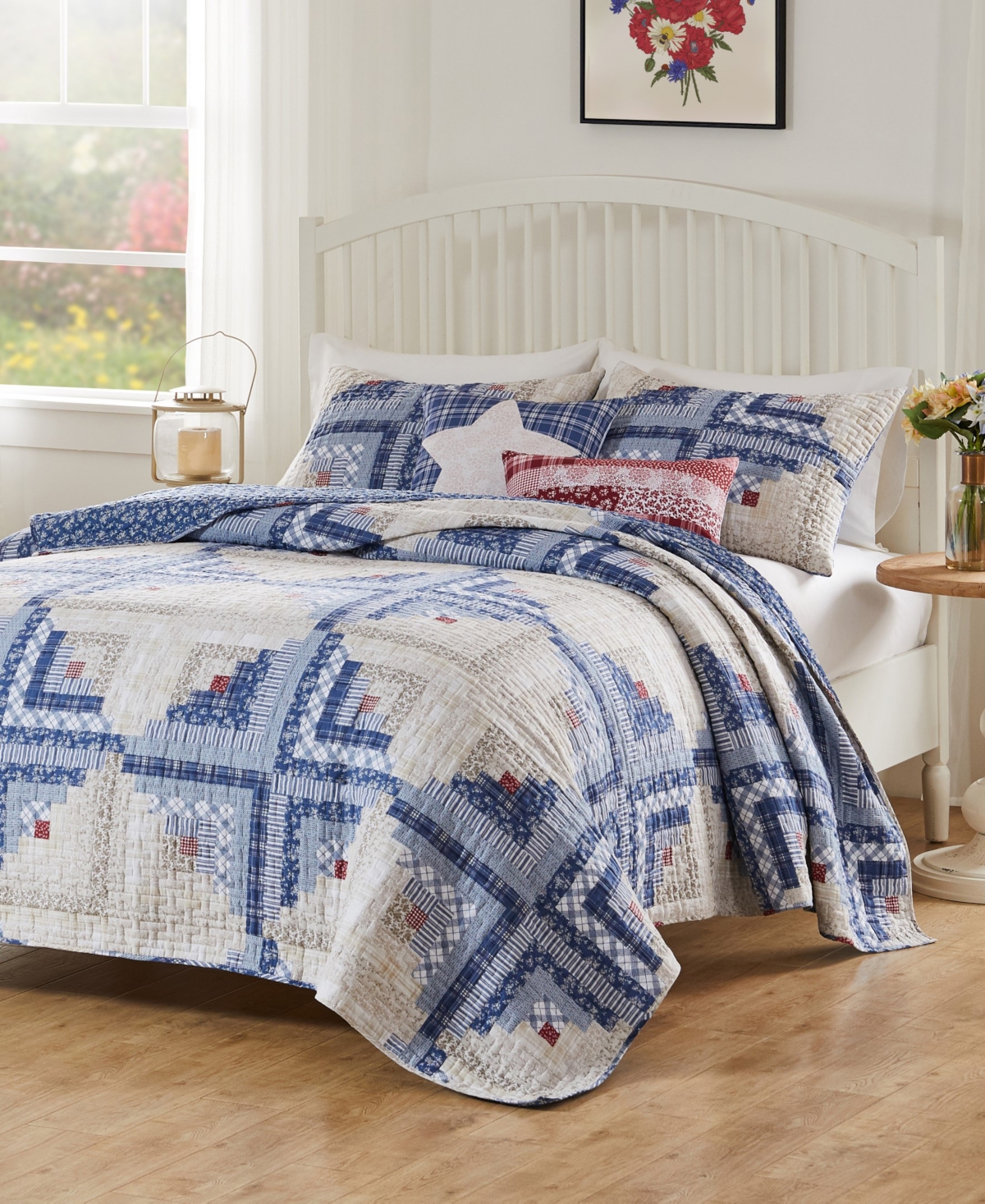 Greenland Home Fashions Cottage Cabin Finely Stitched 2-pc. Quilt Set, Twin/twin Xl In Calico