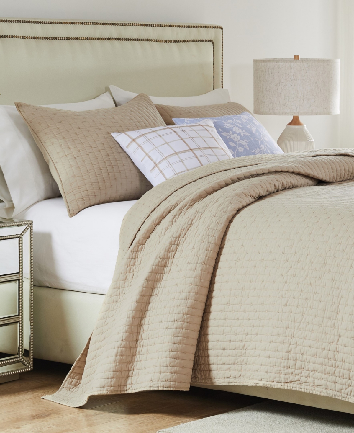 Greenland Home Fashions Monterrey Finely Stitched 3-pc. Quilt Set, King In Taupe