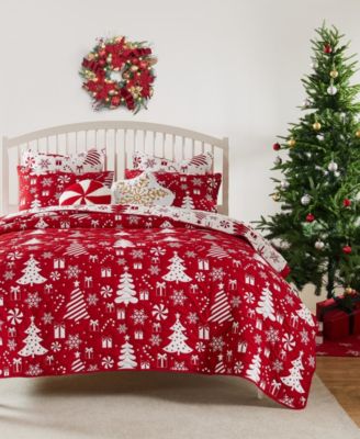 Greenland Home Fashions Peppermint Party Holiday 3-Pc. Coverlet Set, King