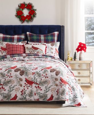 Cardinal Plaid Holiday 3-Pc. Quilt Set, King