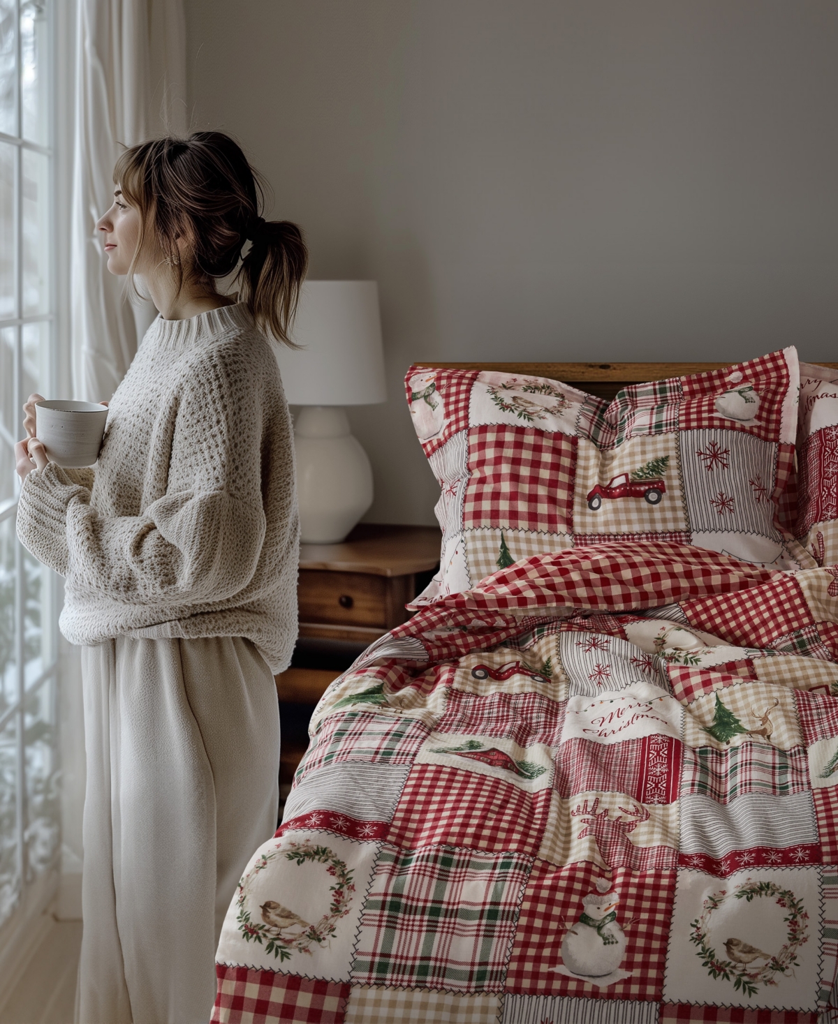 Levtex Home For Christmas Reversible 3-pc. Duvet Cover Set, King In Red