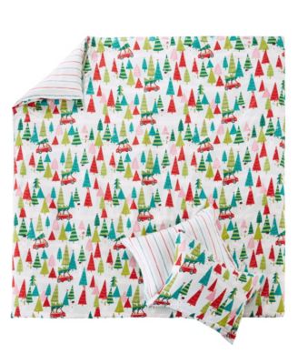 Merry Bright Holly Jolly Reversible 3-Pc. Duvet Cover Set, King
