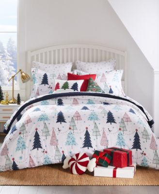 Levtex Merry Bright White Pine Reversible Comforter Sets In Blue