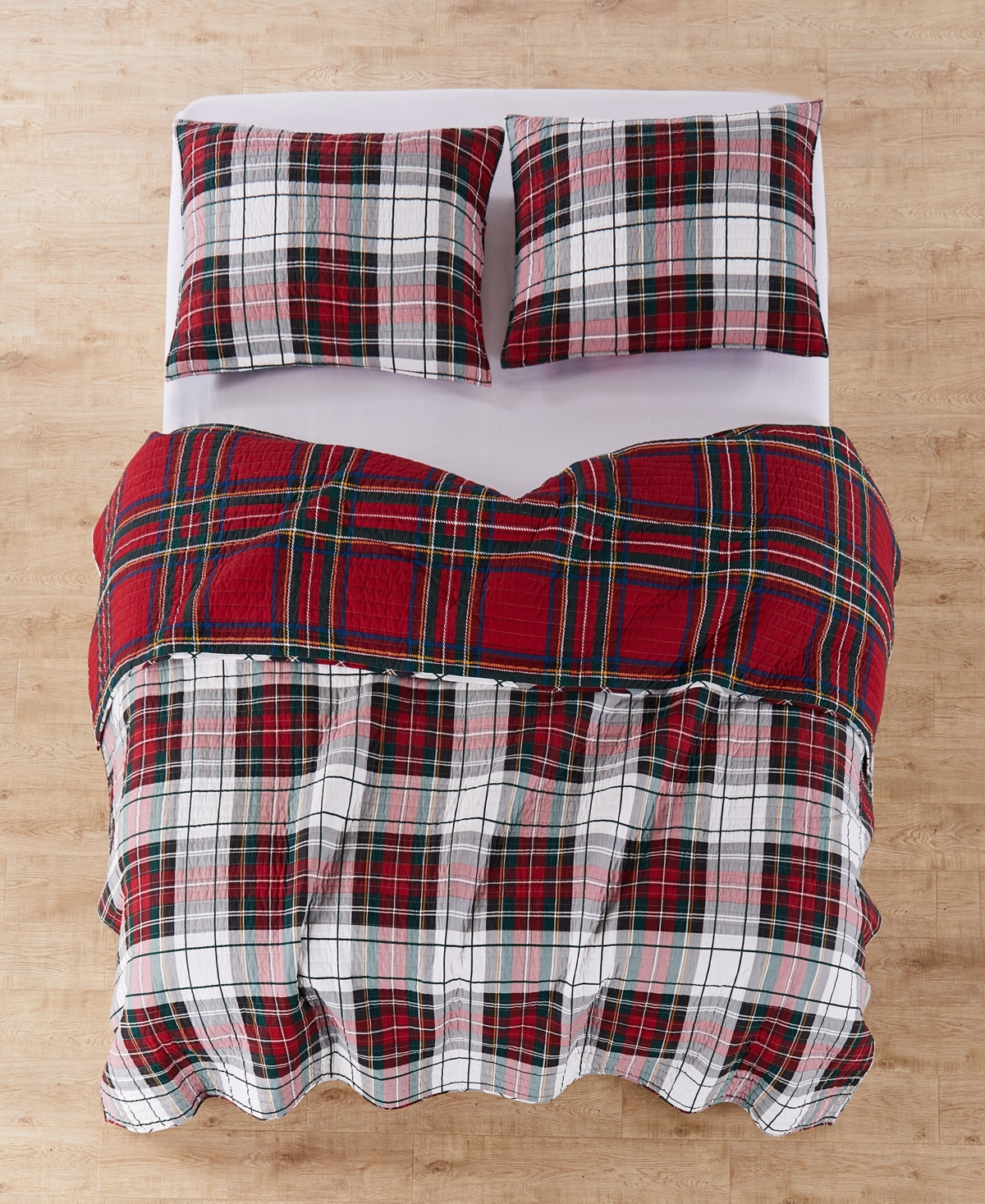 Levtex Spencer Plaid Reversible Bedspreads In Red
