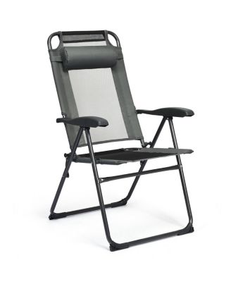 4 Pieces Patio Garden Adjustable Reclining Folding Chairs with Headrests