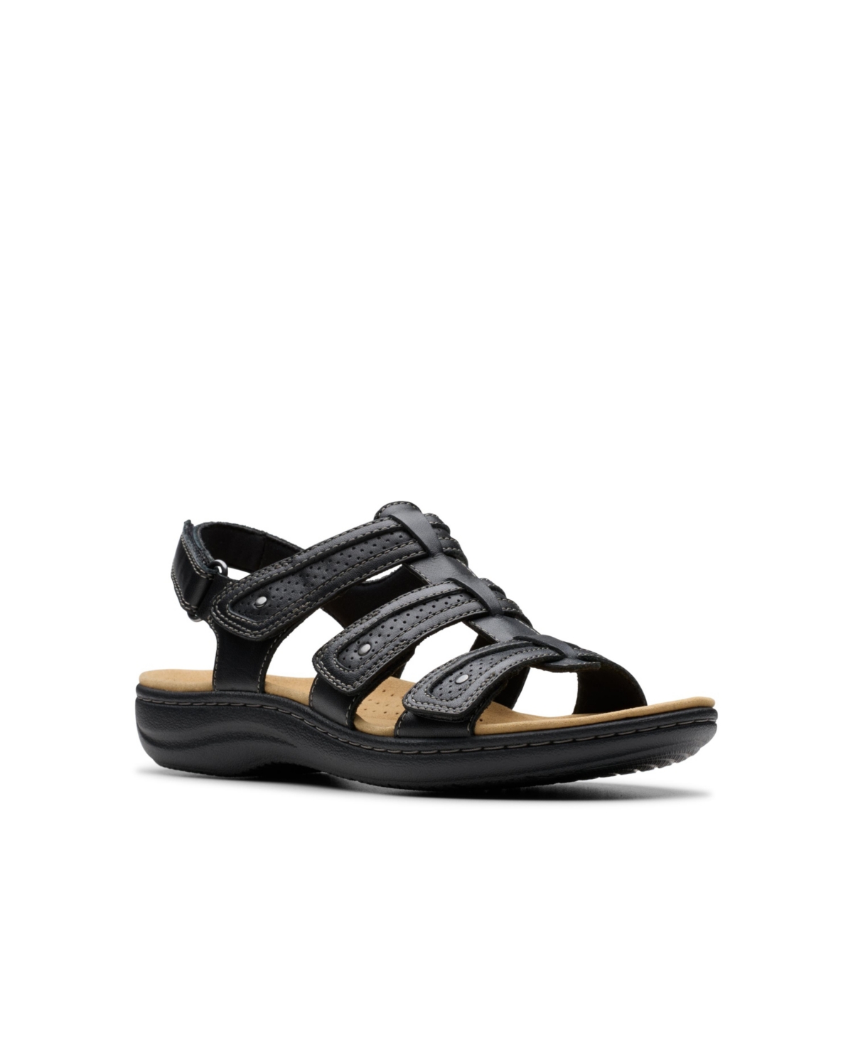 Clarks Laurieann Vine Womens Leather Open Toe Ankle Strap In Black Leather