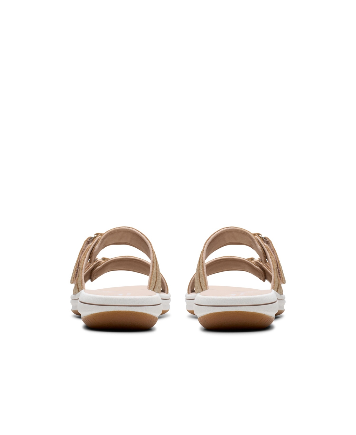 Shop Clarks Women's Cloudsteppers Breeze Piper Comfort Slide Sandals In Sand Synthetic