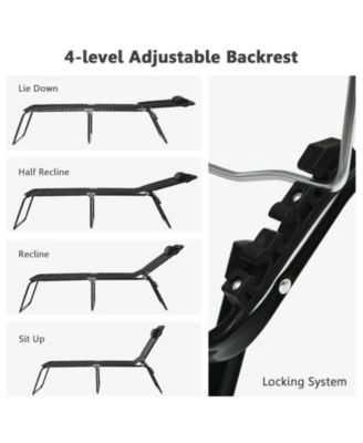 Folding Heightening Design Beach Lounge Chair with Pillow for Patio