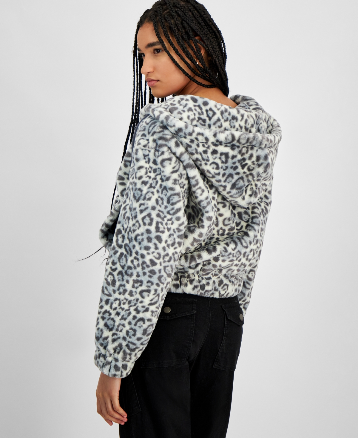 Planet Heart Juniors' Faux-Fur Cozy Zip-Front Jacket