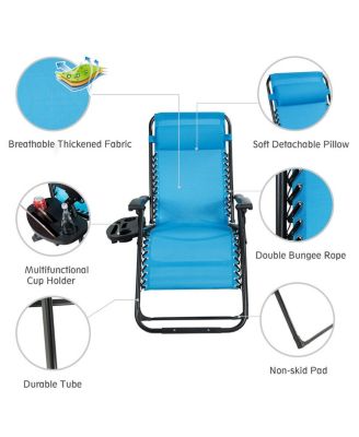 SUGIFT Oversize Lounge Chair with Cup Holder of Heavy Duty for outdoor