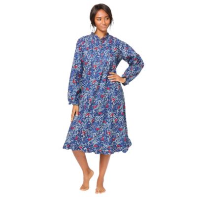 Women's Only Necessities Cotton Flannel Print Short Gown