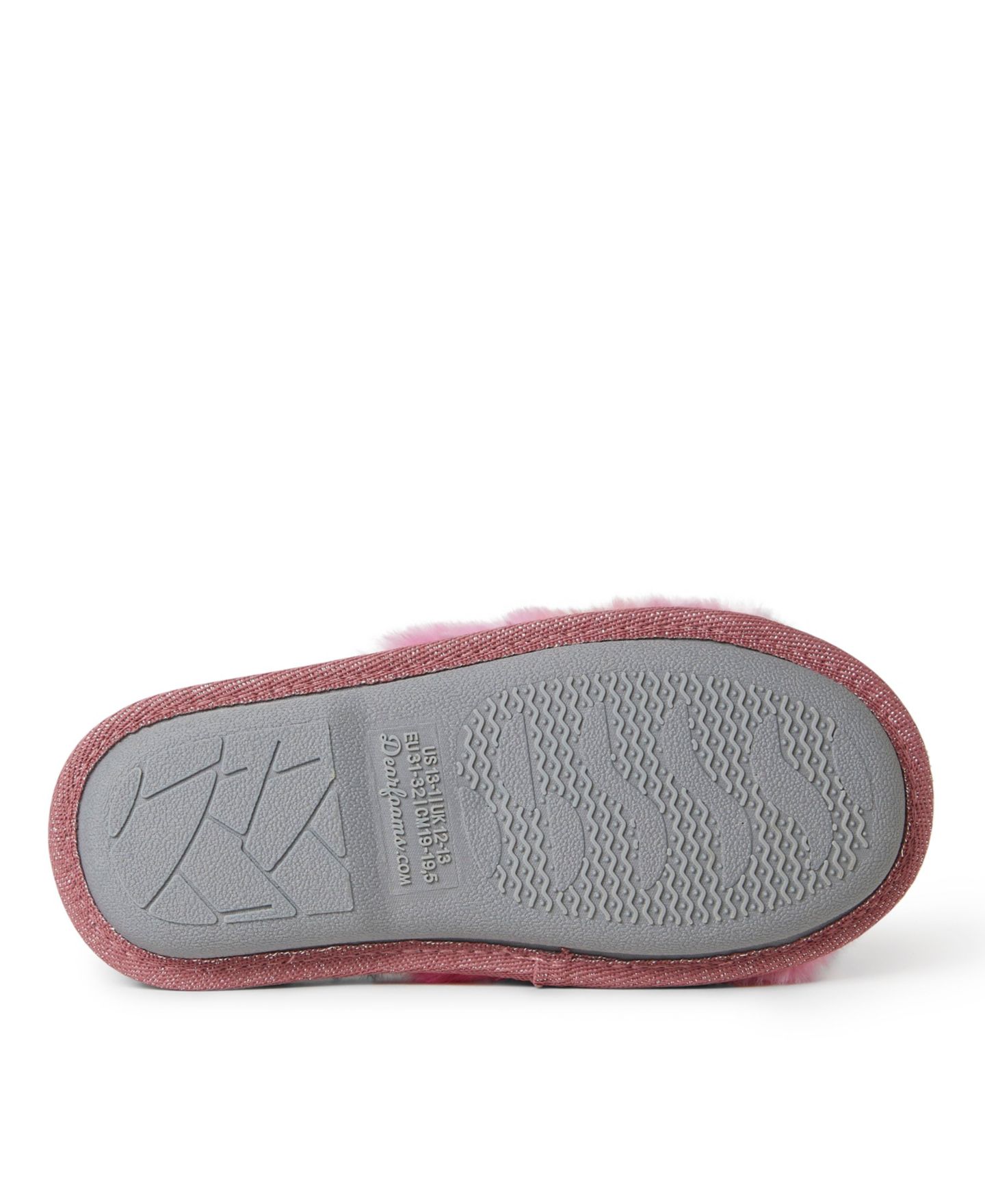 Детские сандалии Dearfoams Kid's Girls Lana Fuzzy Slide Slipper Babe Squad — фото 4