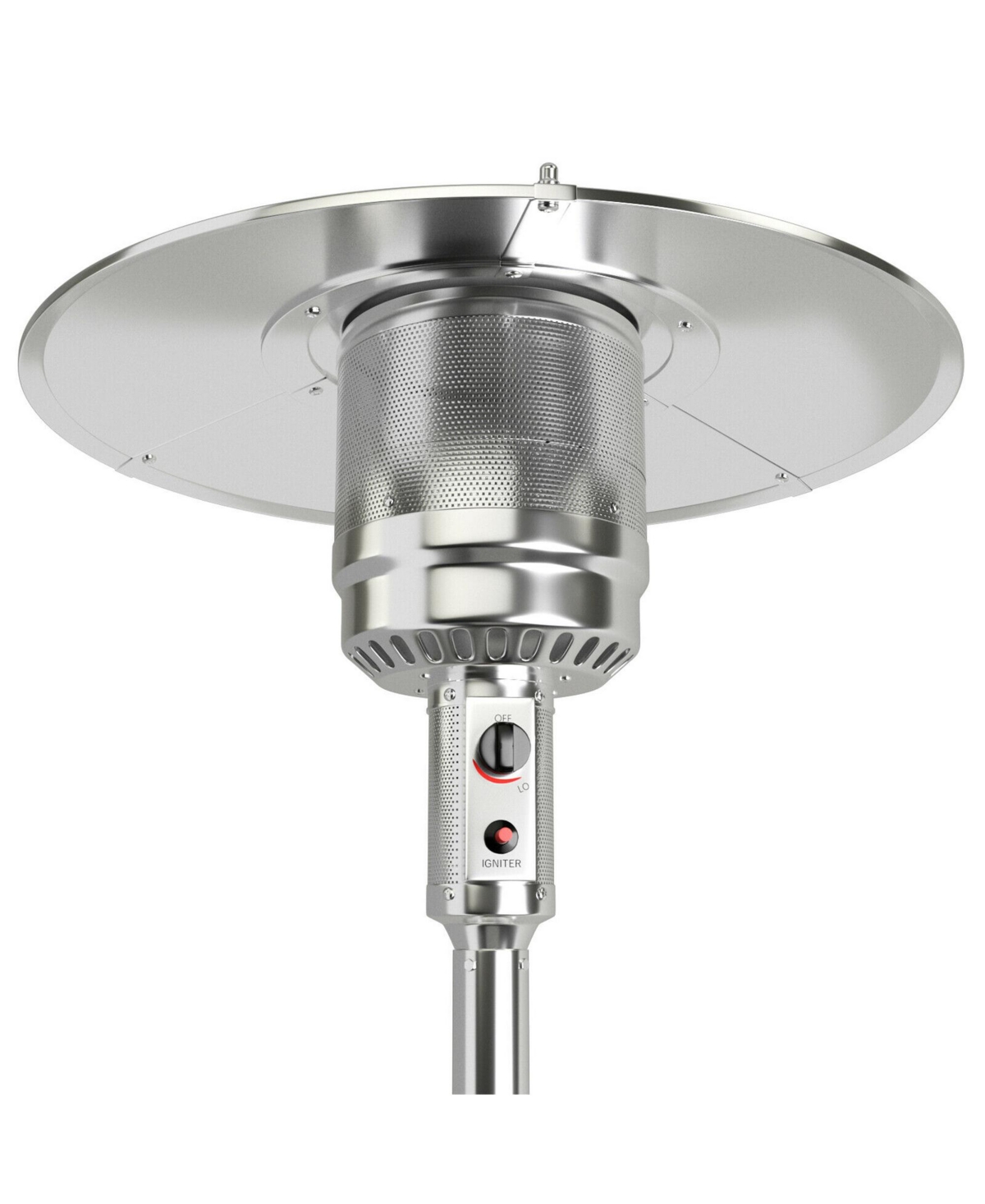 Gymax Patio inches Tall Propane Heater 48,000 Btu W/Table & Wheels- Silver