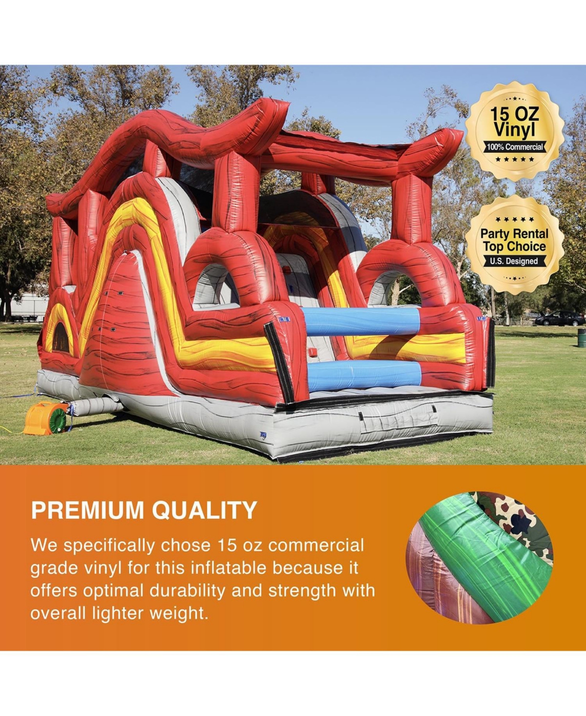 JumpOrange Shadow Obstacle Course Bounce House Inflatable for Kids and Adults with Blower, Commercial Grade, Pop Ups, Outdoor Indoor, Rental Quality (
