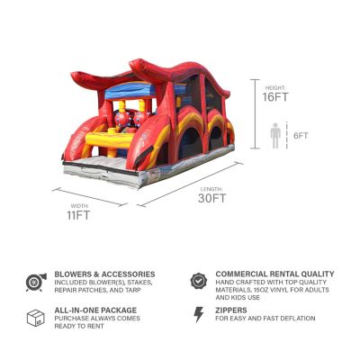 Shadow Obstacle Course Bounce House Inflatable for Kids and Adults with Blower, Commercial Grade, Pop Ups, Outdoor Indoor, Rental Quality (Piece 6)