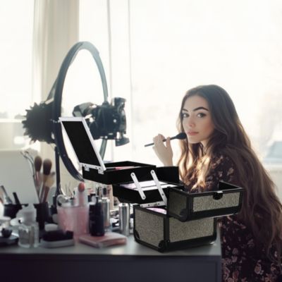 Makeup Train Case Cosmetic Organizer