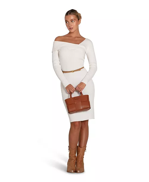 women's the way you move knit dress - cream