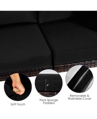 SUGIFT 6 Pieces Patio Rattan Furniture Set with Cushions