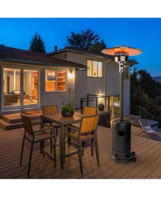 48000 BTU Propane Brown Patio Heater with Cover and Wheels